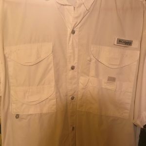 Men’s white Columbia shirt